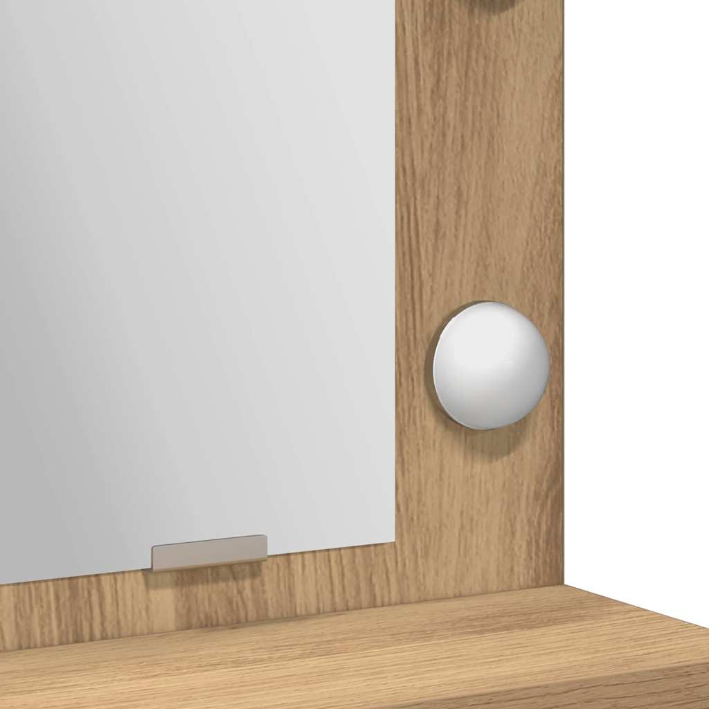 Masă de Machiaj Stejar Artizanal 79 x 41 x 135 cm Lemn compozit GartenMobel Dekor