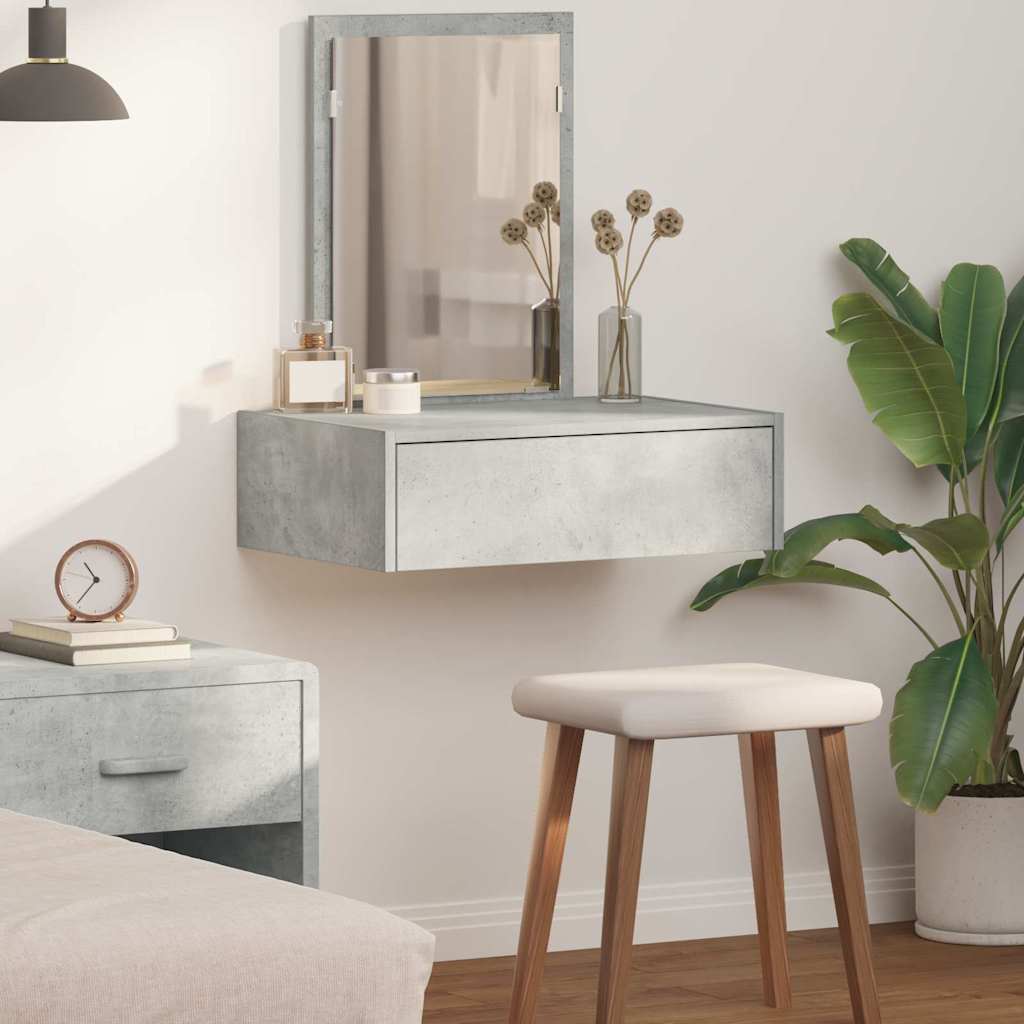 Masă de Machiaj cu sertar Gri 60 x 40 x 70 cm Lemn compozit GartenMobel Dekor