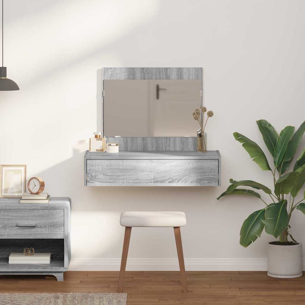 Masă de Machiaj cu sertar Gri 83 x 40 x 70 cm Lemn compozit GartenMobel Dekor