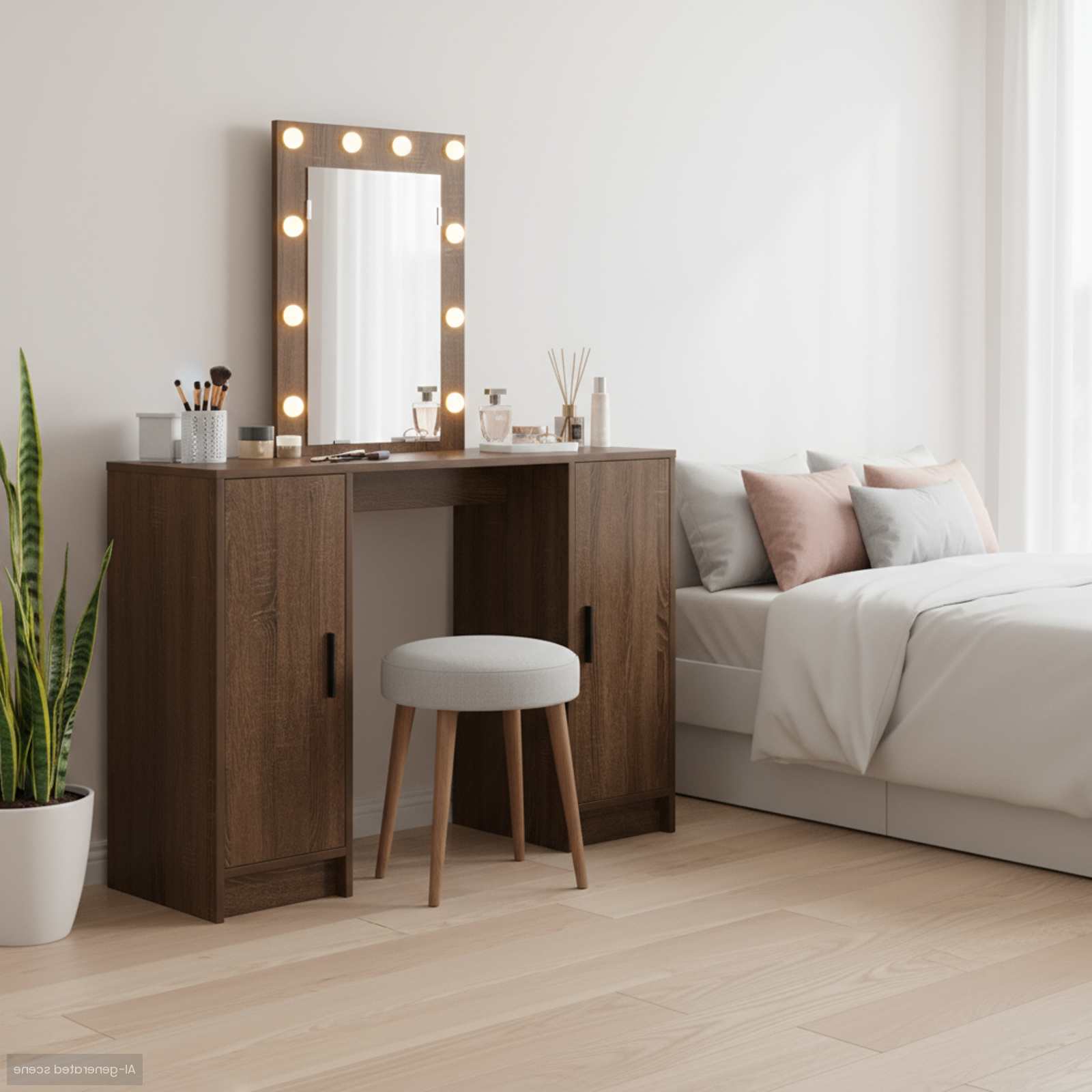 Masă de Machiaj cu ușă Maro 102 x 33 x 135 cm Lemn compozit GartenMobel Dekor