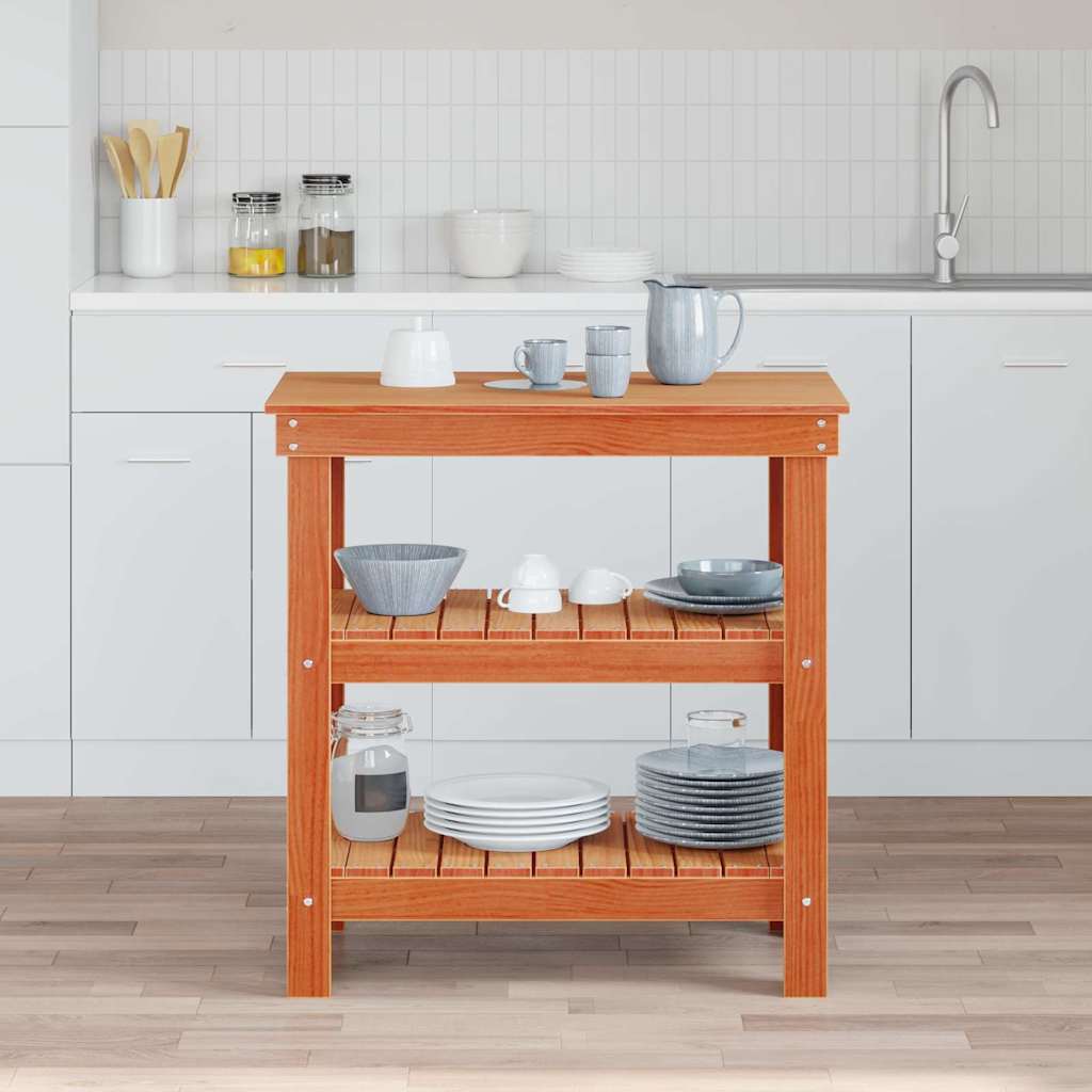 Banc de lucru Maroniu cerat 78,5 x 50 x 80 cm Lemn de pin masiv GartenMobel Dekor