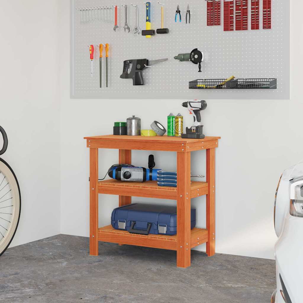 Banc de lucru Maroniu cerat 78,5 x 50 x 80 cm Lemn de pin masiv GartenMobel Dekor