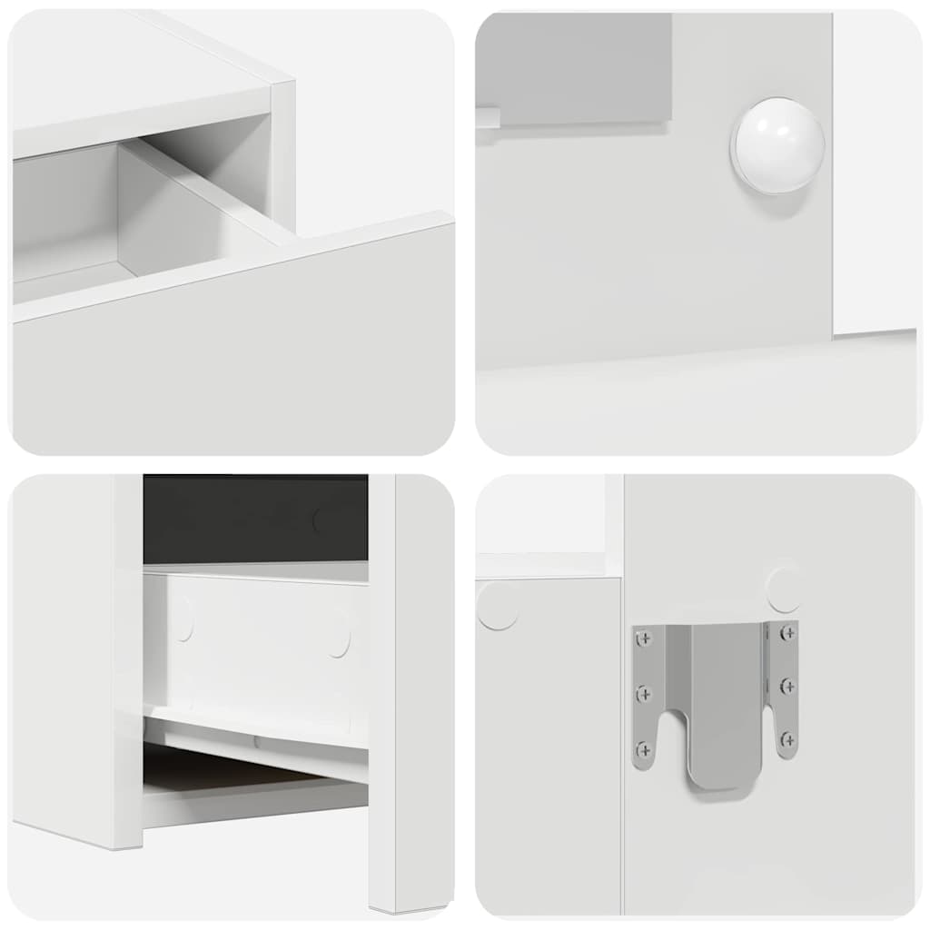 Masă de Machiaj cu sertar Alb 100 x 40 x 70 cm Lemn compozit GartenMobel Dekor