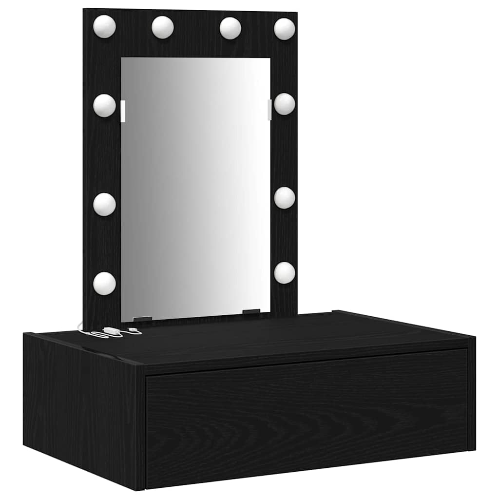 Masă de Machiaj cu sertar Negru 60 x 40 x 70 cm Lemn compozit GartenMobel Dekor