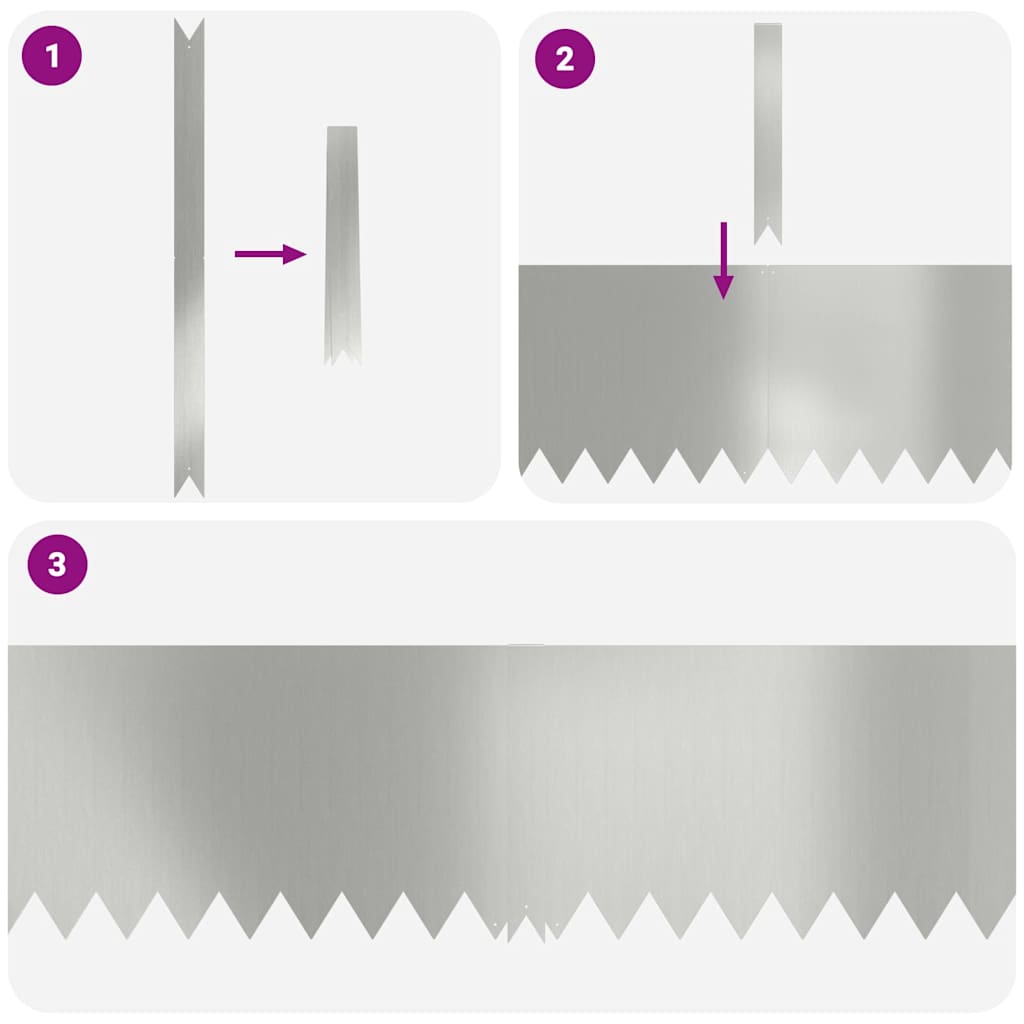 Margine pentru gazon 10 pcs Argintiu 100 x 0.05 x 20 cm GartenMobel Dekor