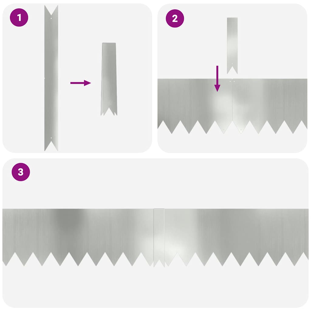 Margine pentru gazon 10 pcs Argintiu 100 x 0.05 x 20 cm GartenMobel Dekor