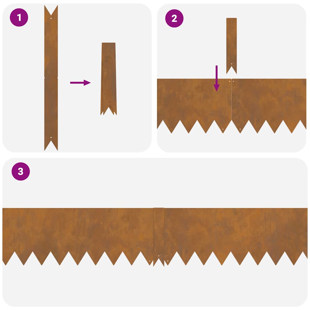 Margine pentru gazon 10 pcs Maro 100 x 0.05 x 20 cm GartenMobel Dekor