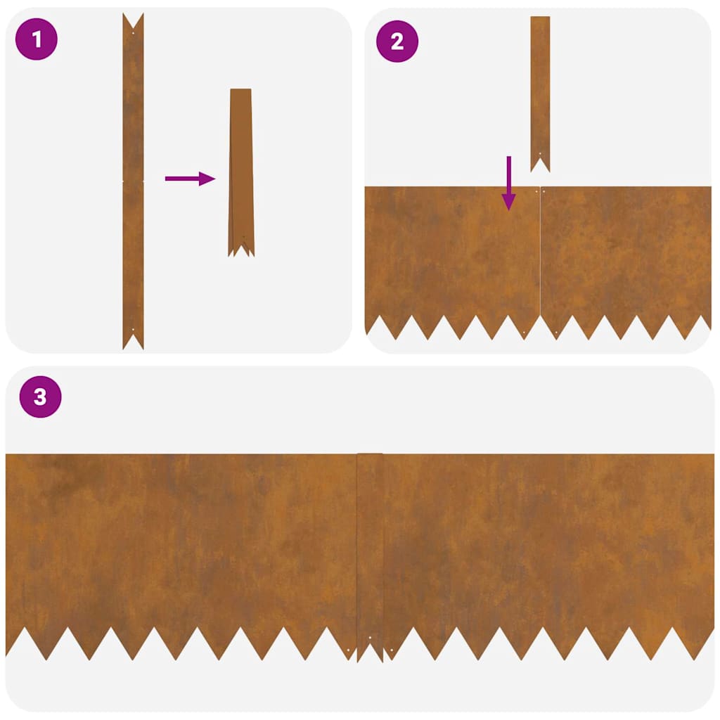 Margine pentru gazon 10 pcs Maro 100 x 0.05 x 20 cm GartenMobel Dekor