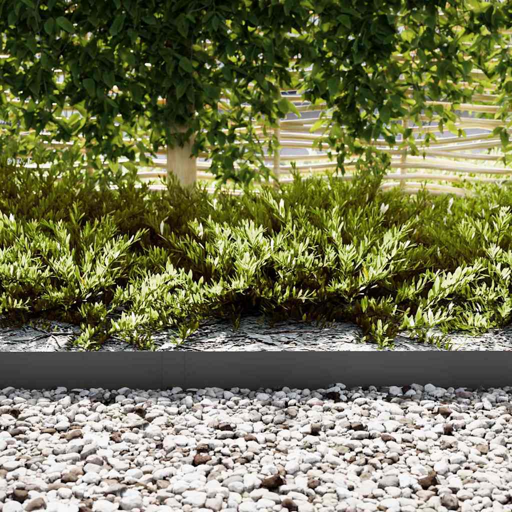 Margine pentru gazon 10 pcs Negru 100 x 0.05 x 20 cm GartenMobel Dekor