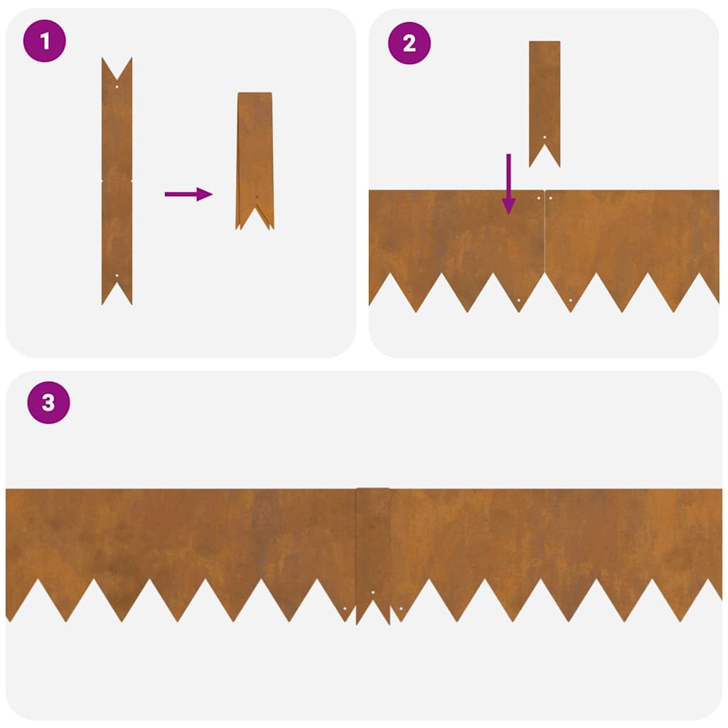 Margine pentru gazon 20 pcs Maro 100 x 0.05 x 20 cm GartenMobel Dekor