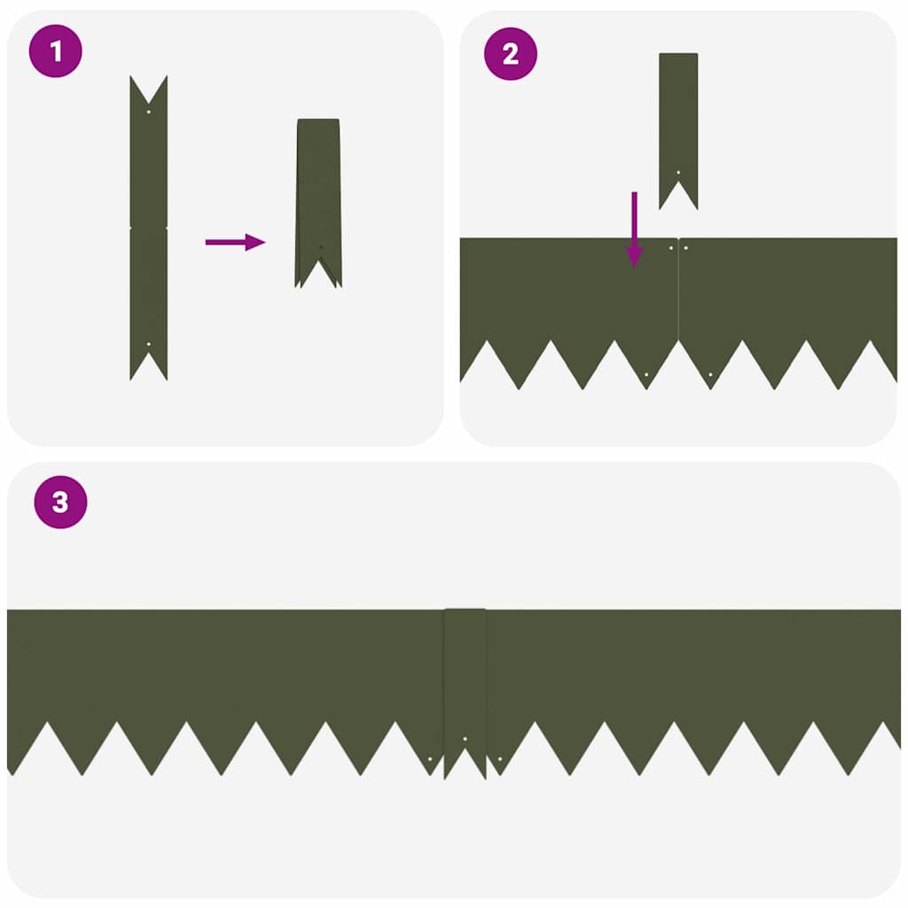 Margine pentru gazon 20 pcs Verde măsliniu 100 x 0.05 x 20 cm GartenMobel Dekor