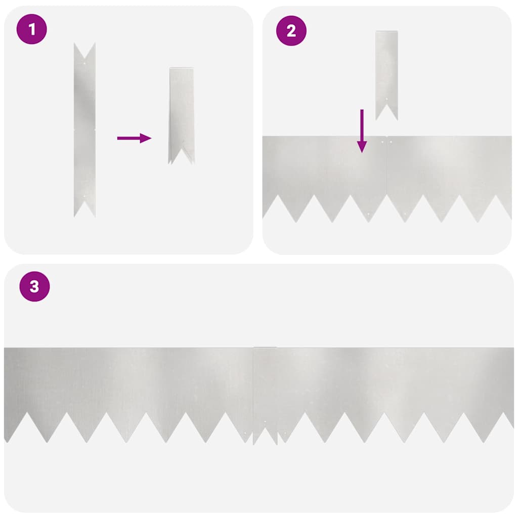 Margine pentru gazon 30 pcs Argintiu 100 x 0.05 x 20 cm GartenMobel Dekor