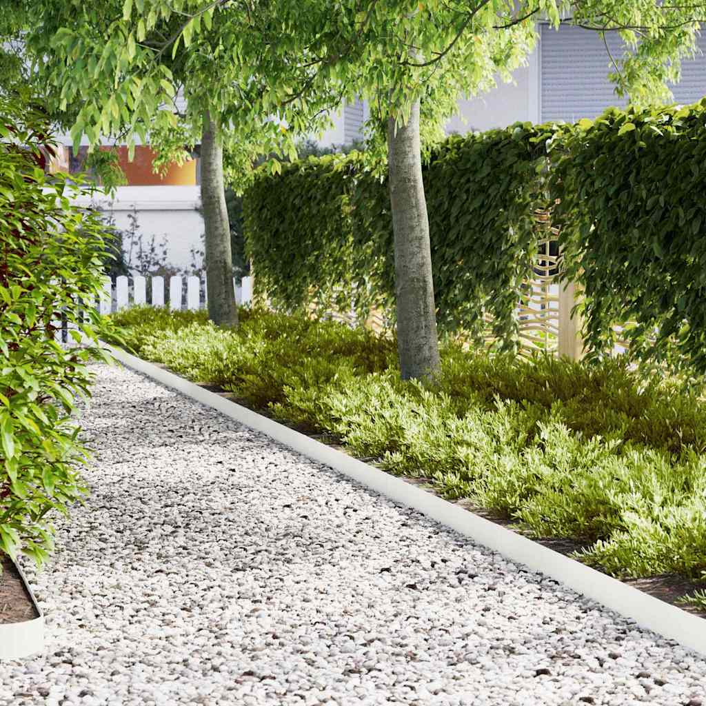 Margine pentru gazon 50 pcs Alb 100 x 0.05 x 20 cm GartenMobel Dekor