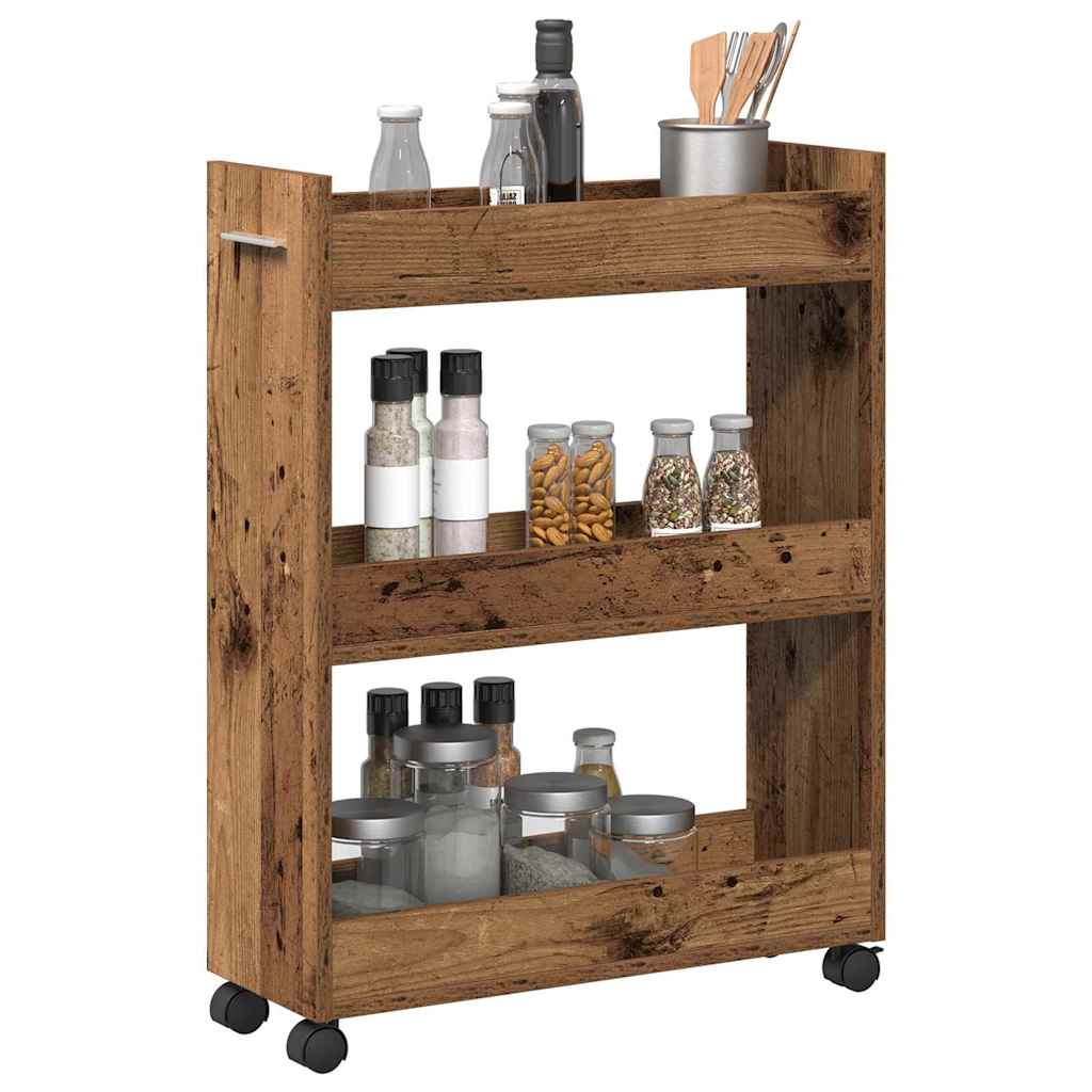 Dulap cu roata Lemn vechi 60 x 22 x 79 cm Lemn compozit GartenMobel Dekor