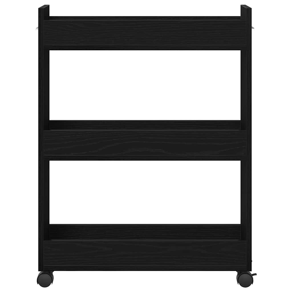 Dulap cu roata Stejar negru 60 x 22 x 79 cm Lemn compozit GartenMobel Dekor