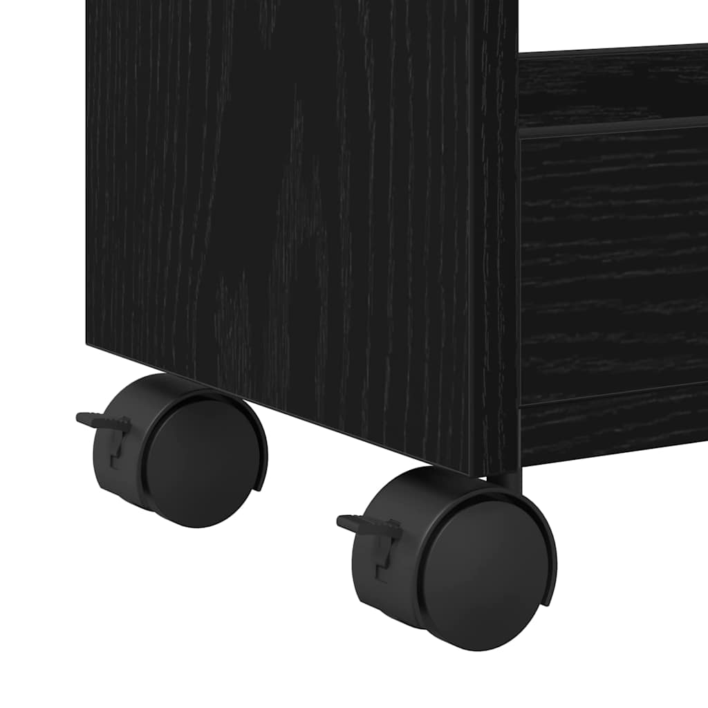 Dulap cu roata Stejar negru 60 x 22 x 79 cm Lemn compozit GartenMobel Dekor