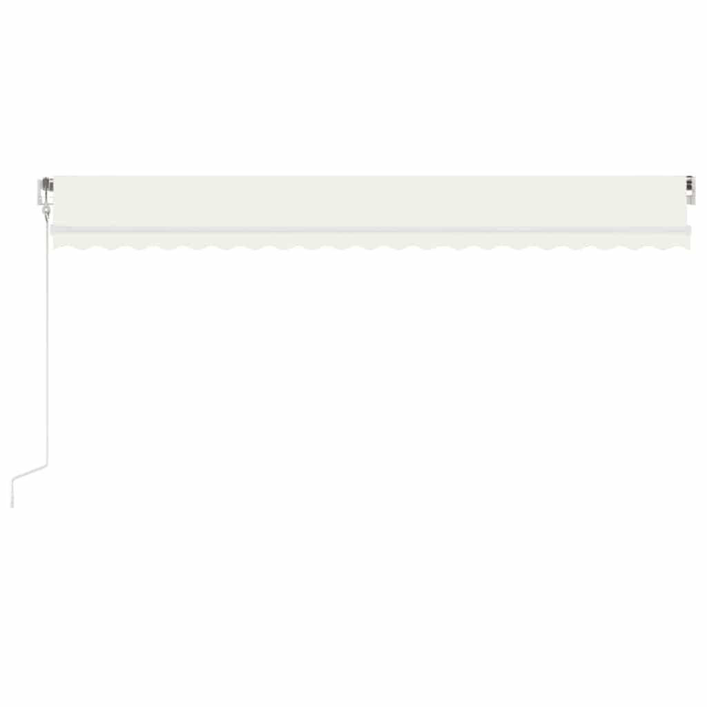 Copertină automată cu senzor vânt & LED, crem, 500x300 cm GartenMobel Dekor