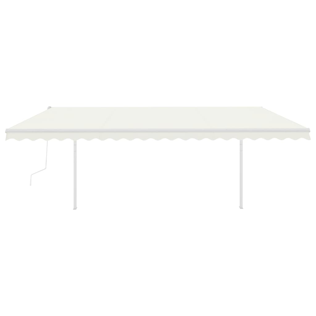 Copertină automată cu senzor vânt & LED, crem, 5x3 m GartenMobel Dekor