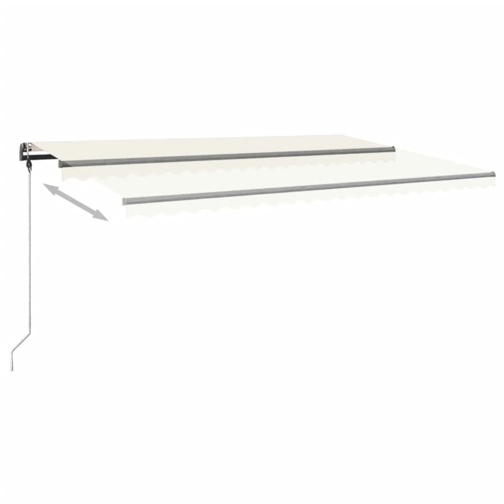 Copertină autonomă retractabilă manual, crem, 500x300 cm GartenMobel Dekor