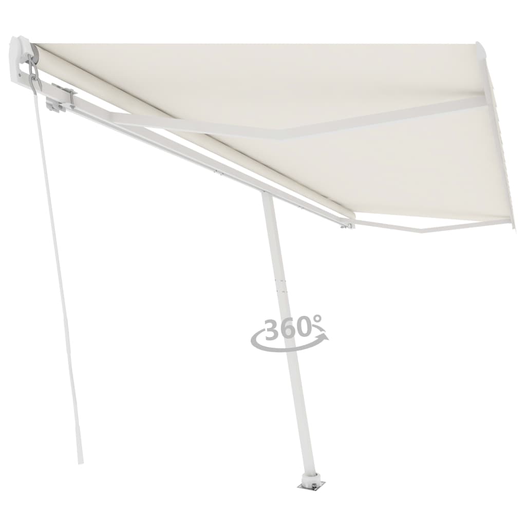 Copertină autonomă retractabilă manual, crem, 500x300 cm GartenMobel Dekor