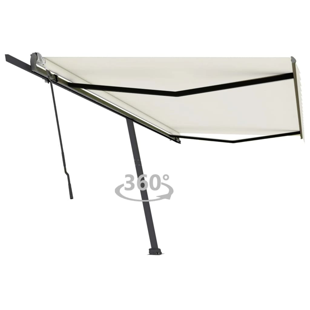 Copertină autonomă retractabilă manual, crem, 500x300 cm GartenMobel Dekor