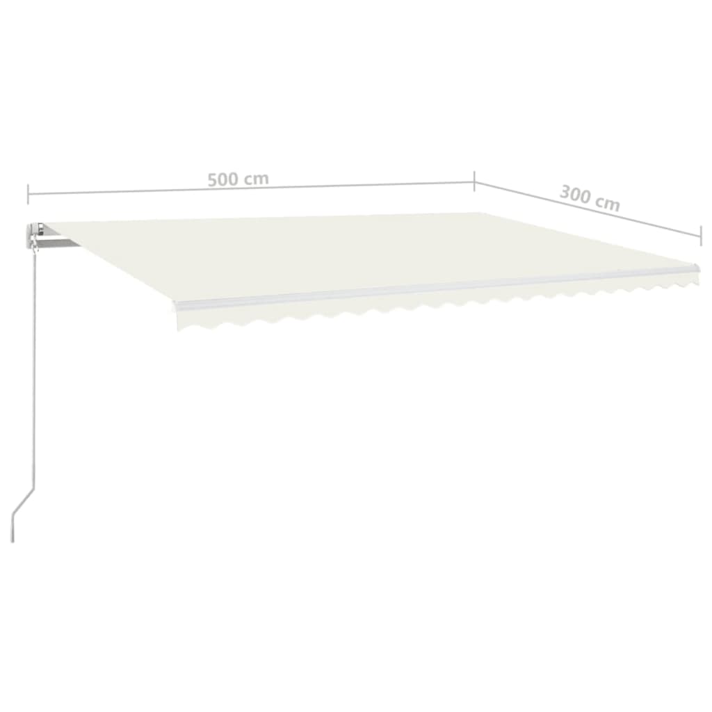 Copertină retractabilă manual, crem, 500x300 cm GartenMobel Dekor