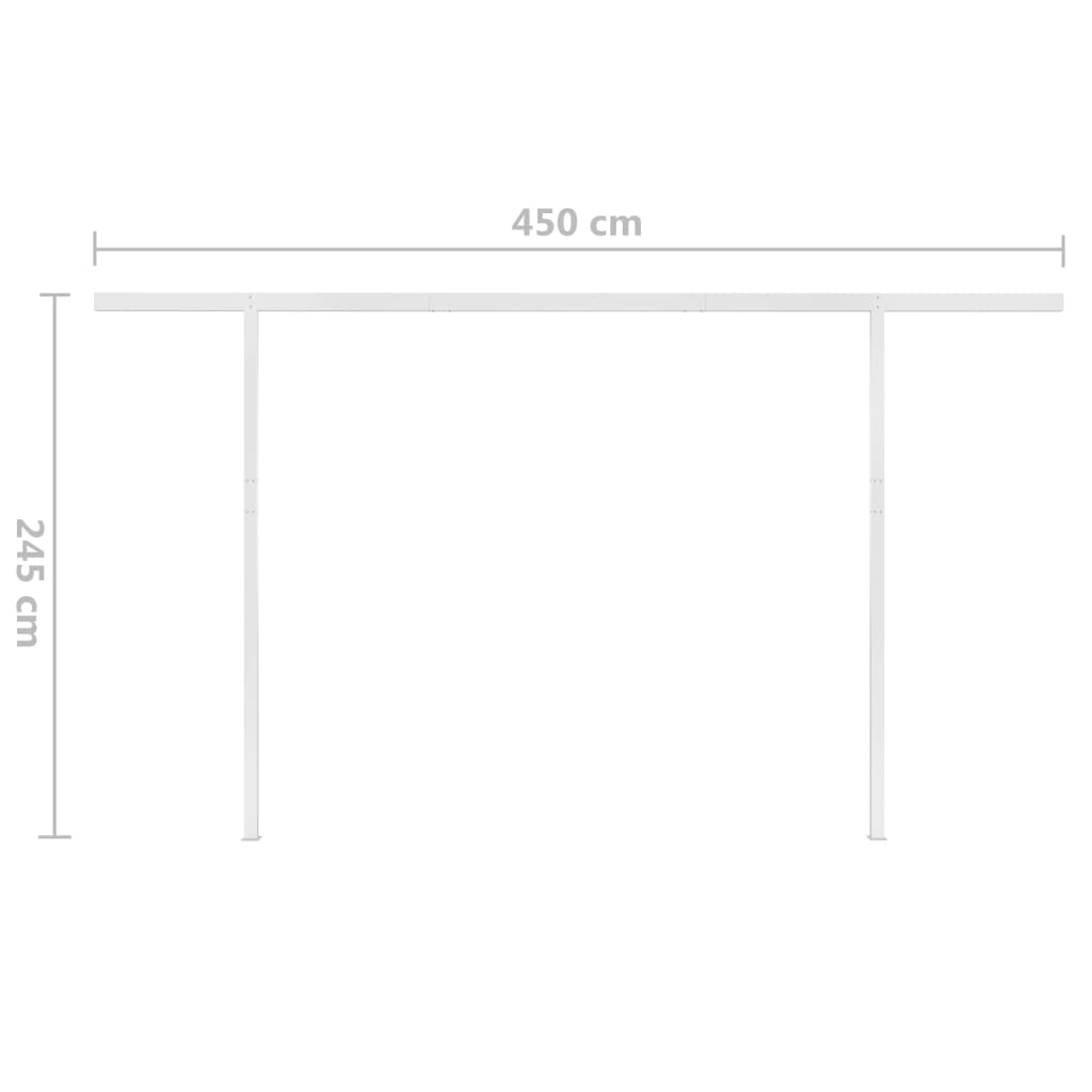 Copertină retractabilă manual, cu stâlpi, crem, 5x3 m GartenMobel Dekor