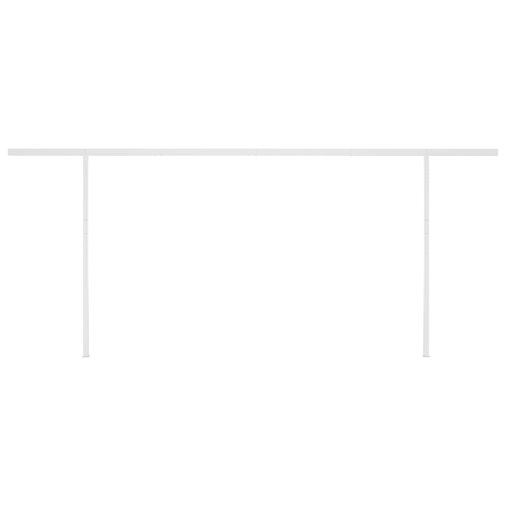 Copertină retractabilă manual, cu stâlpi, crem, 5x3 m GartenMobel Dekor