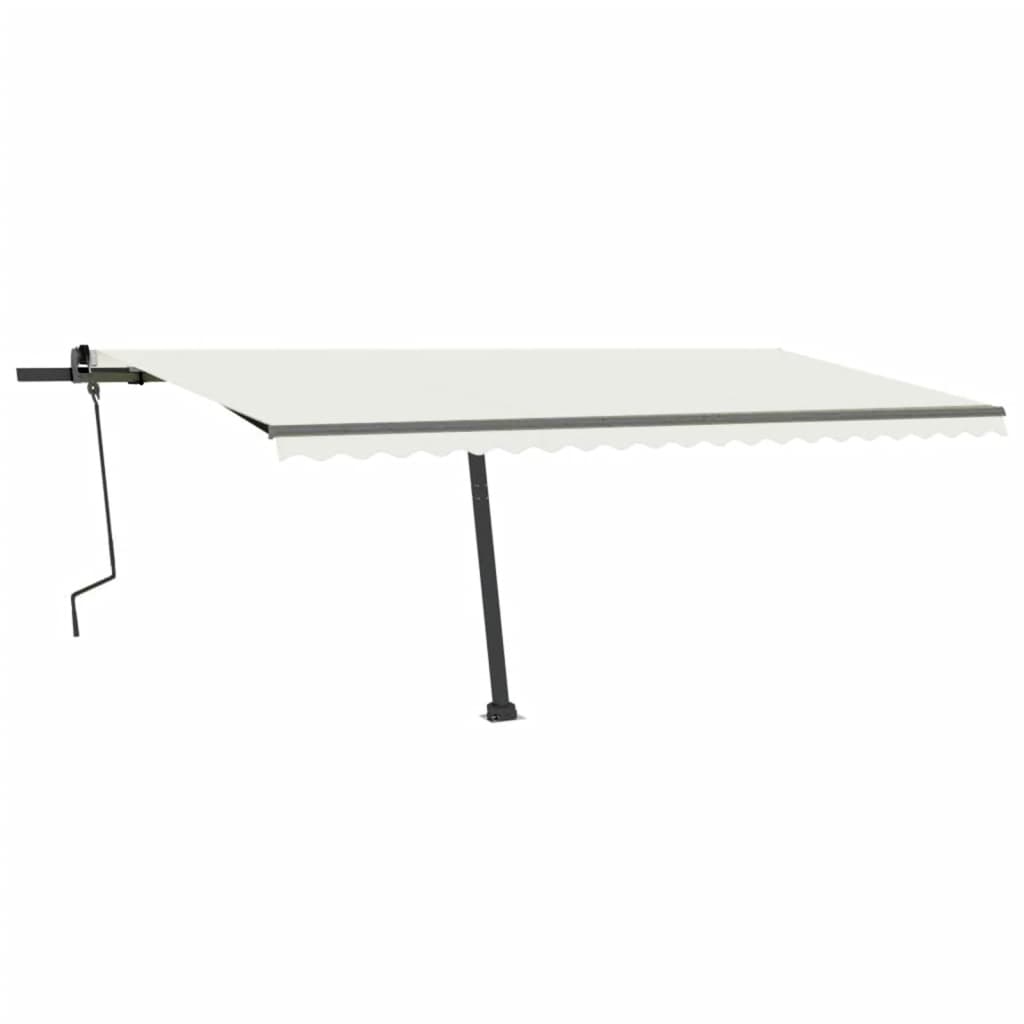 Copertină retractabilă manual cu LED, crem, 500x300 cm GartenMobel Dekor