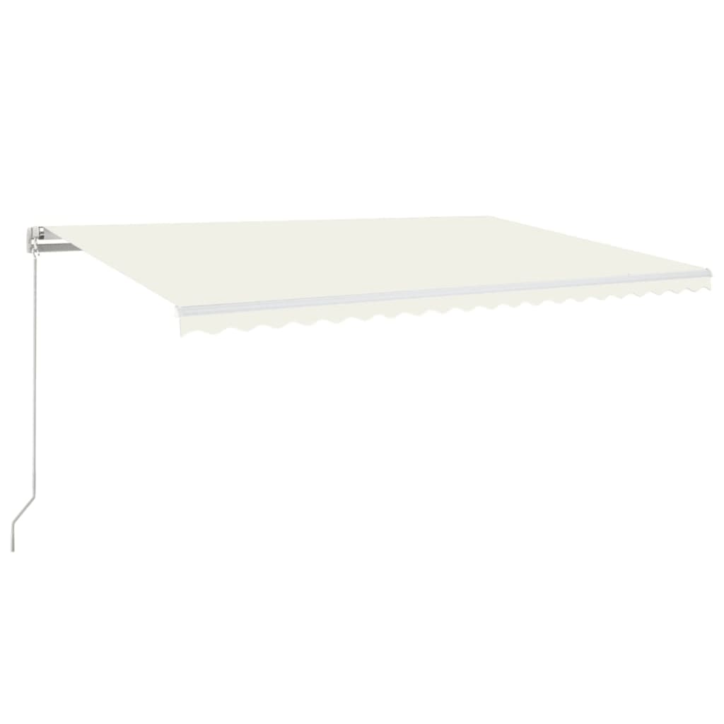 Copertină retractabilă manual cu LED, crem, 500x300 cm GartenMobel Dekor