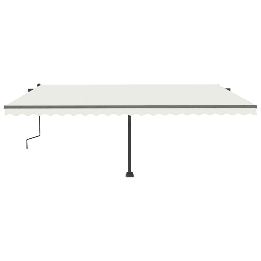 Copertină retractabilă manual cu LED, crem, 500x300 cm GartenMobel Dekor