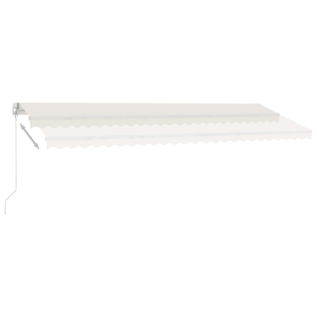 Copertină retractabilă manual cu LED, crem, 500x300 cm GartenMobel Dekor