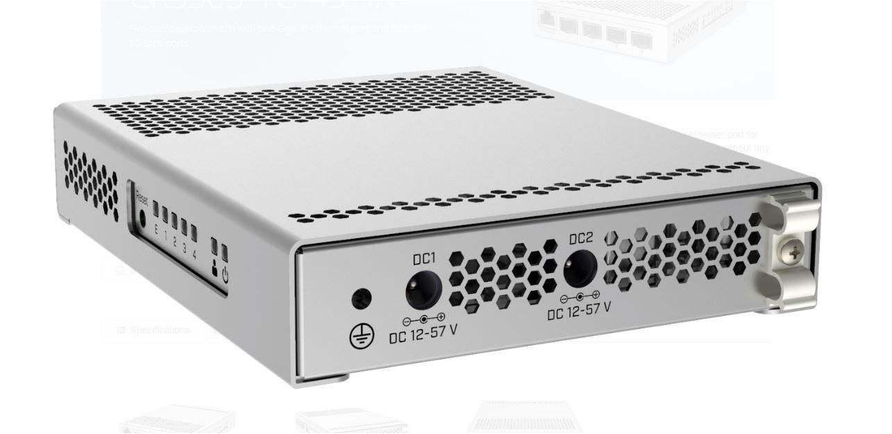 Switch MikroTik 10 Gigabit PoE - CRS305-1G-4S+OUT SafetyGuard Surveillance