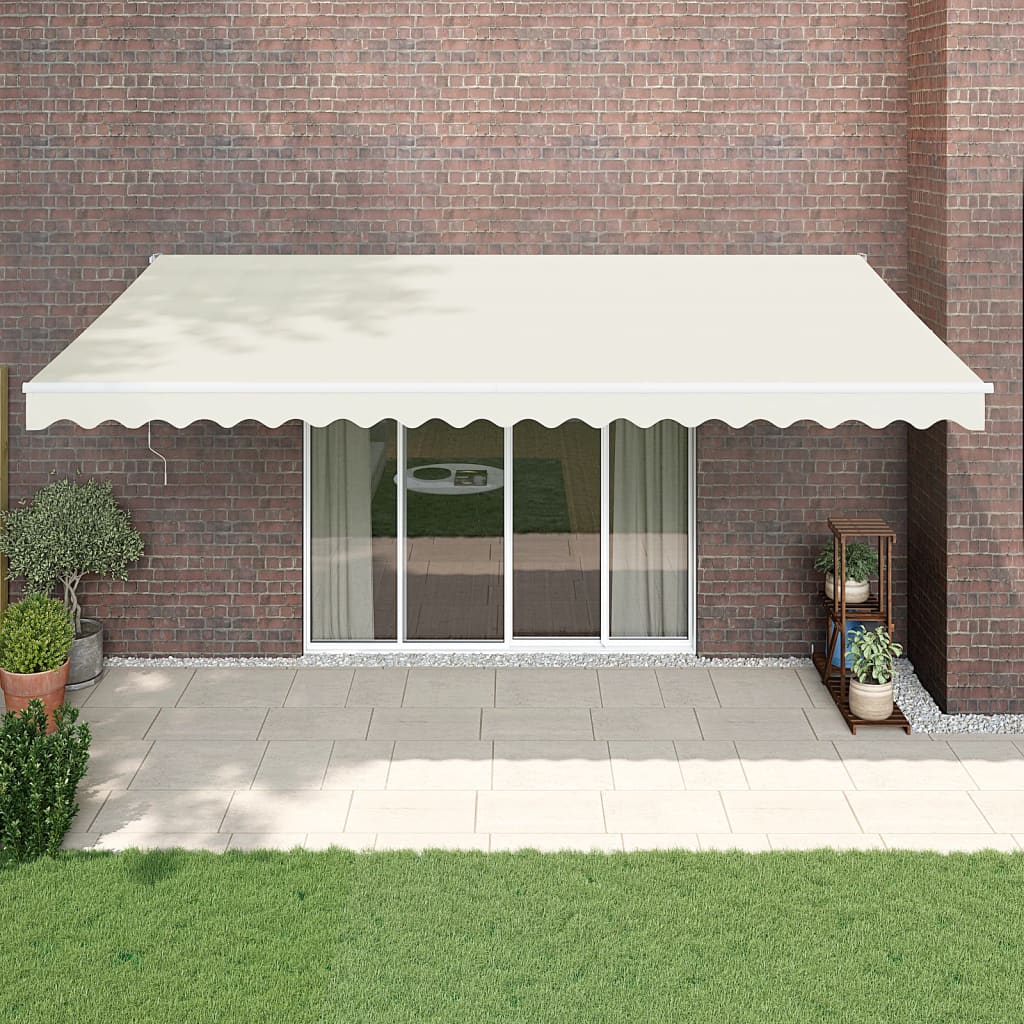 Copertină retractabilă automată, crem, 5x3 m GartenMobel Dekor
