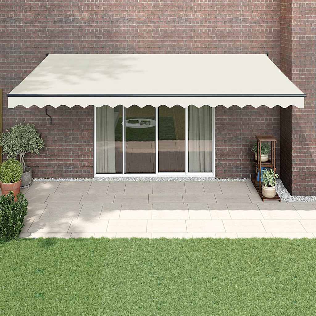 Copertină retractabilă automată, crem, 5x3 m GartenMobel Dekor