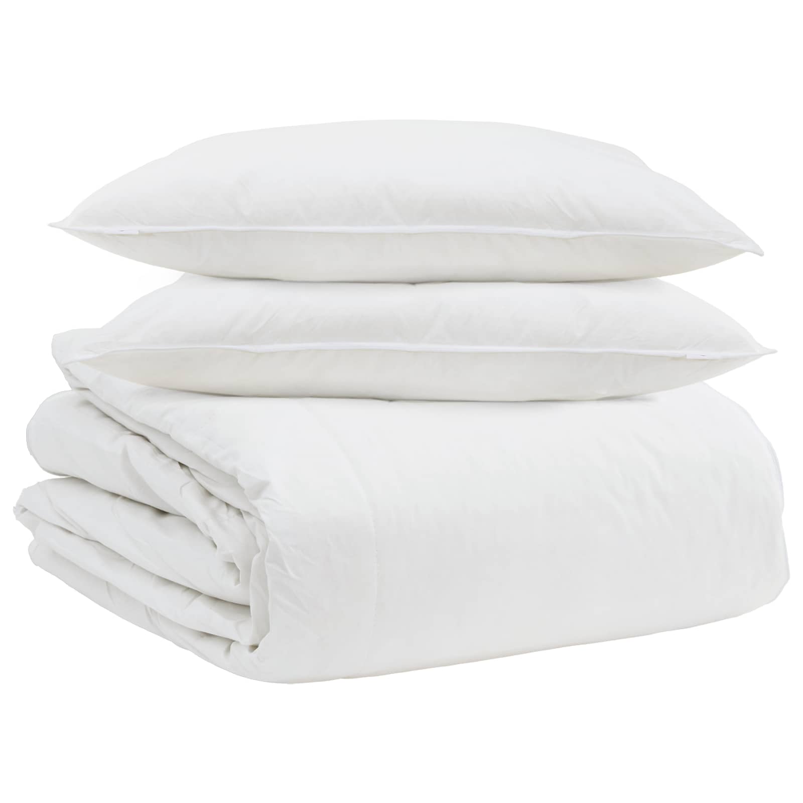 Set de Pături cu pernă 3 pcs Alb Pene de rață GartenMobel Dekor