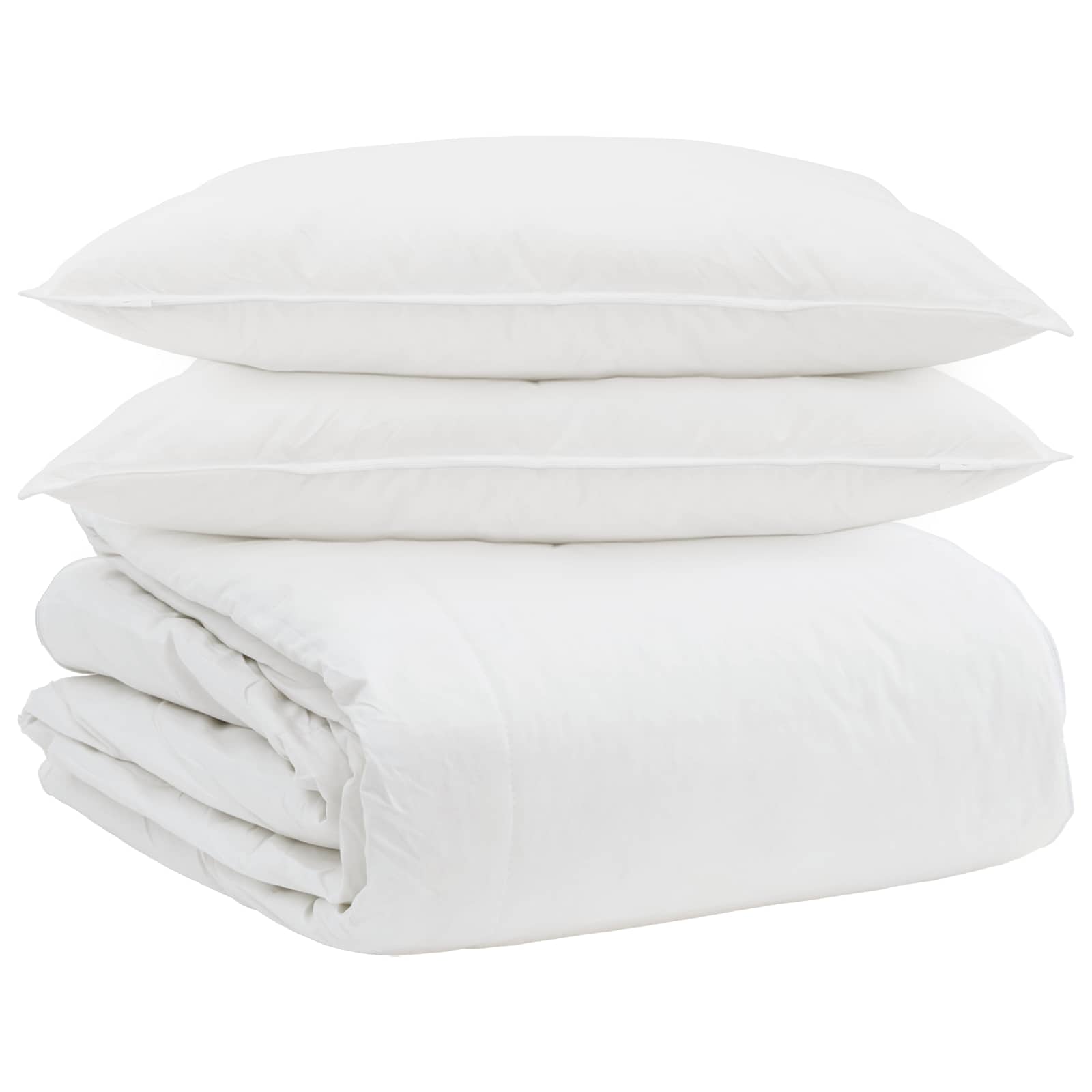 Set de Pături cu pernă 3 pcs Alb Pene de rață GartenMobel Dekor