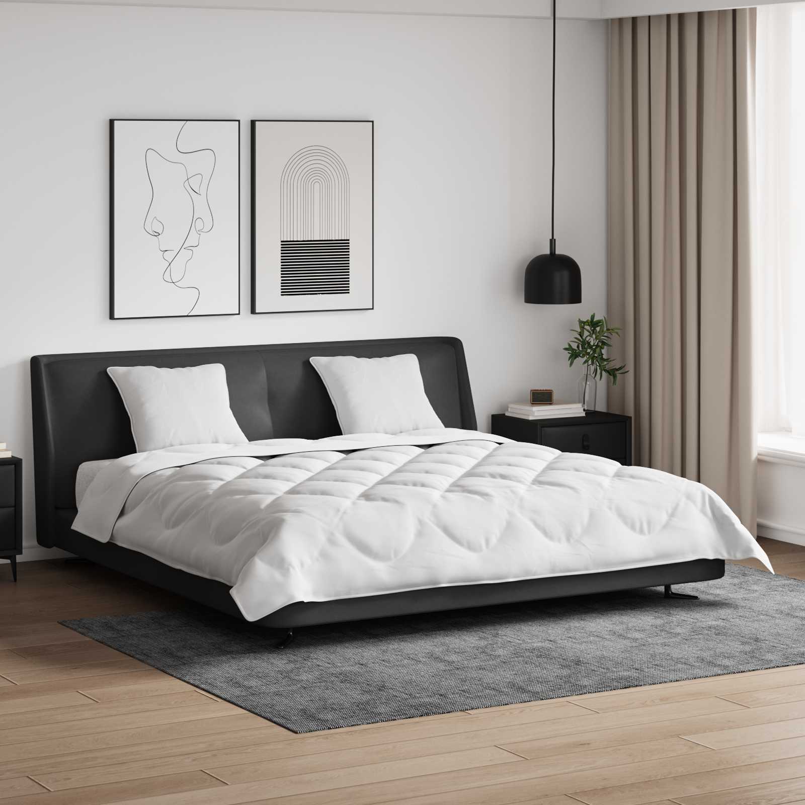 Pilotă cu pernă 3 pcs Alb Microfibră GartenMobel Dekor