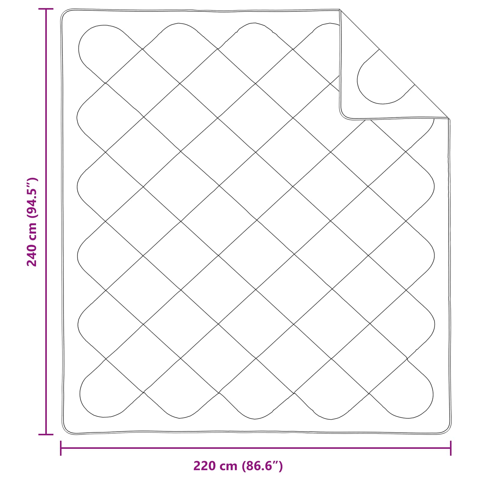 Duvet de iarnă cu pernă 3 pcs Alb Microfibră GartenMobel Dekor