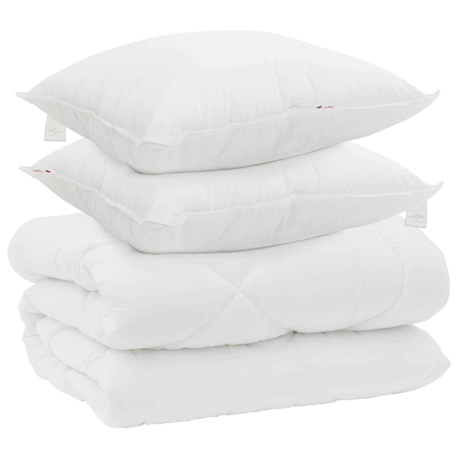 Duvet de iarnă cu pernă 3 pcs Alb Microfibră GartenMobel Dekor