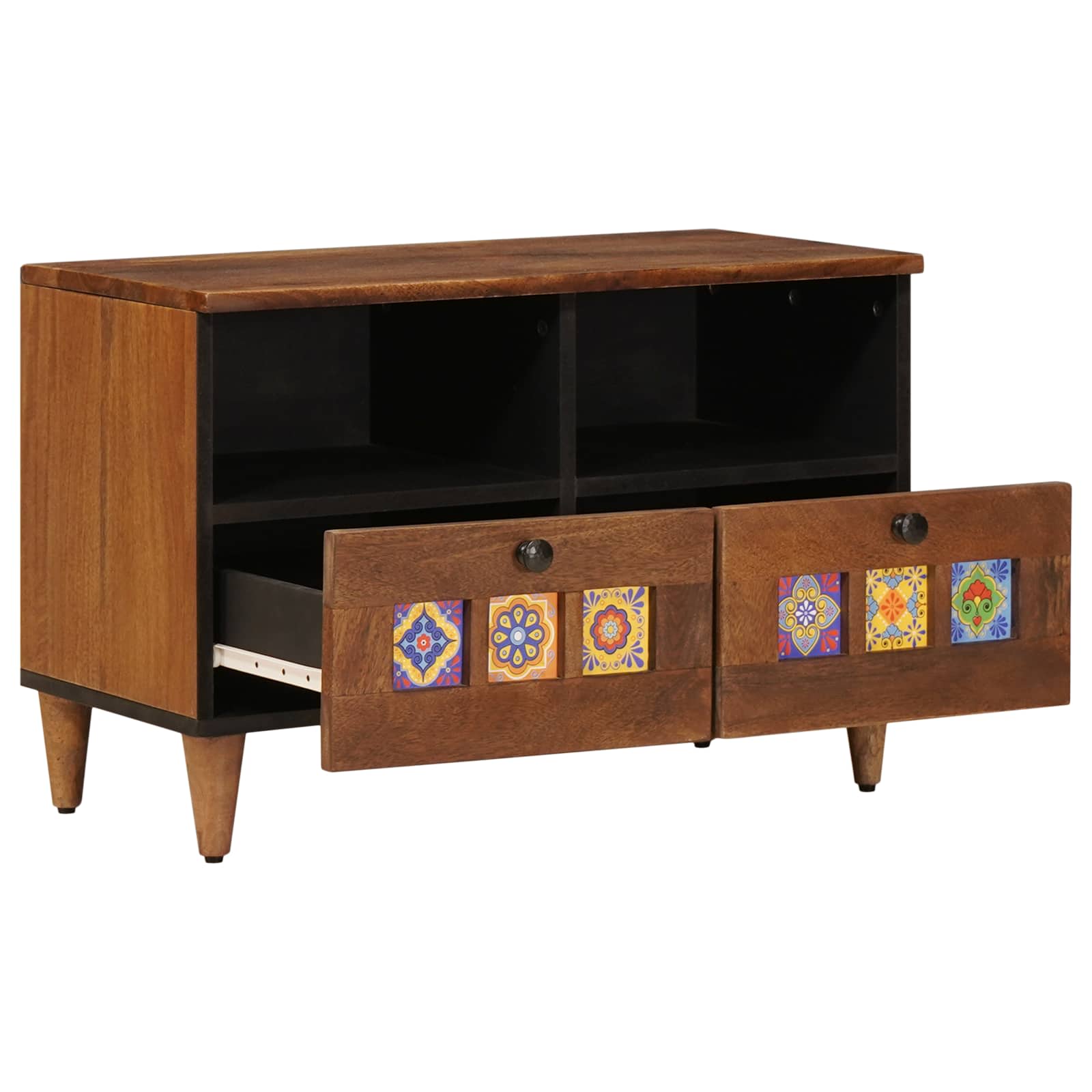 Masă de cafea Maro 80 x 54 x 40 cm Lemn de mango solid GartenMobel Dekor