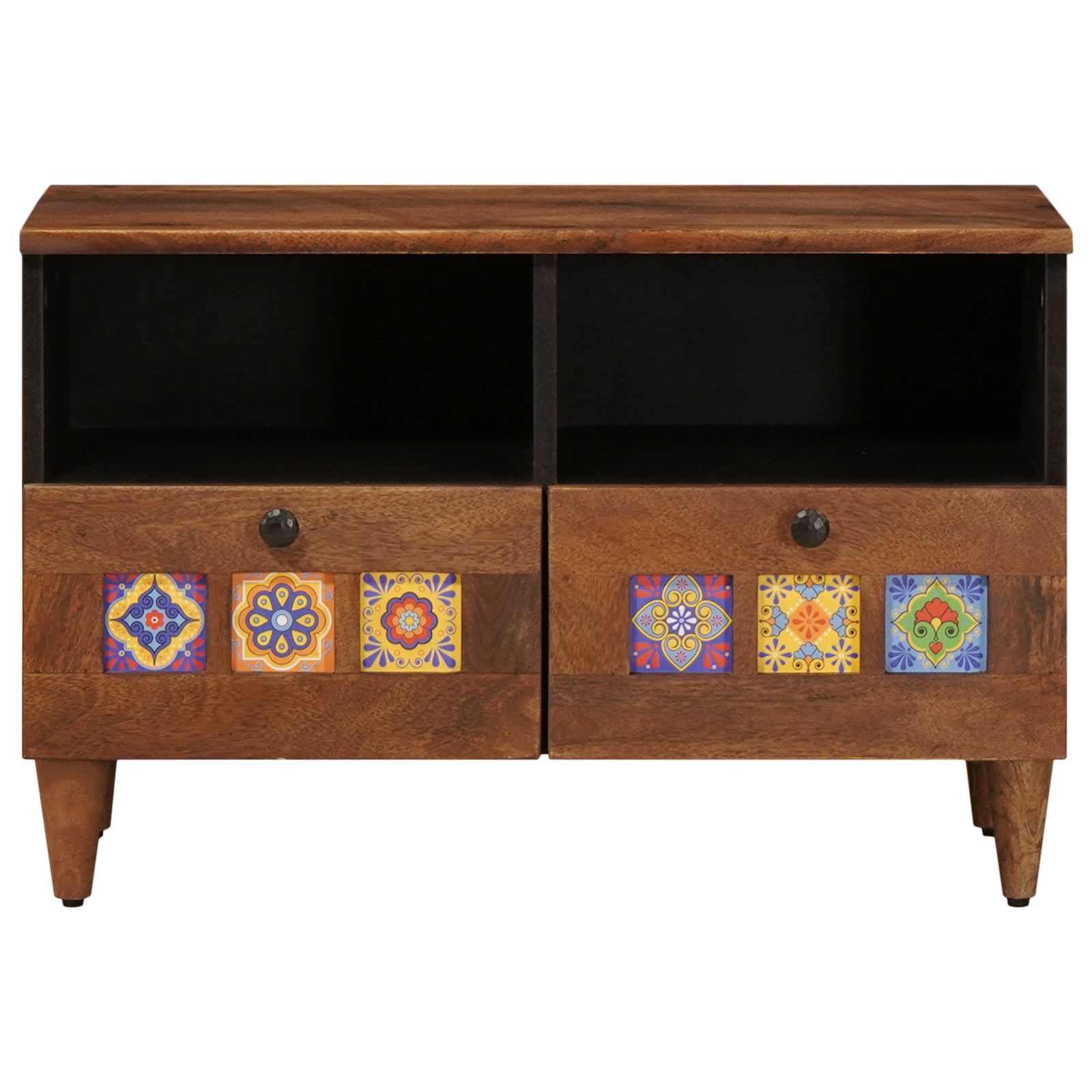 Masă de cafea Maro 80 x 54 x 40 cm Lemn de mango solid GartenMobel Dekor