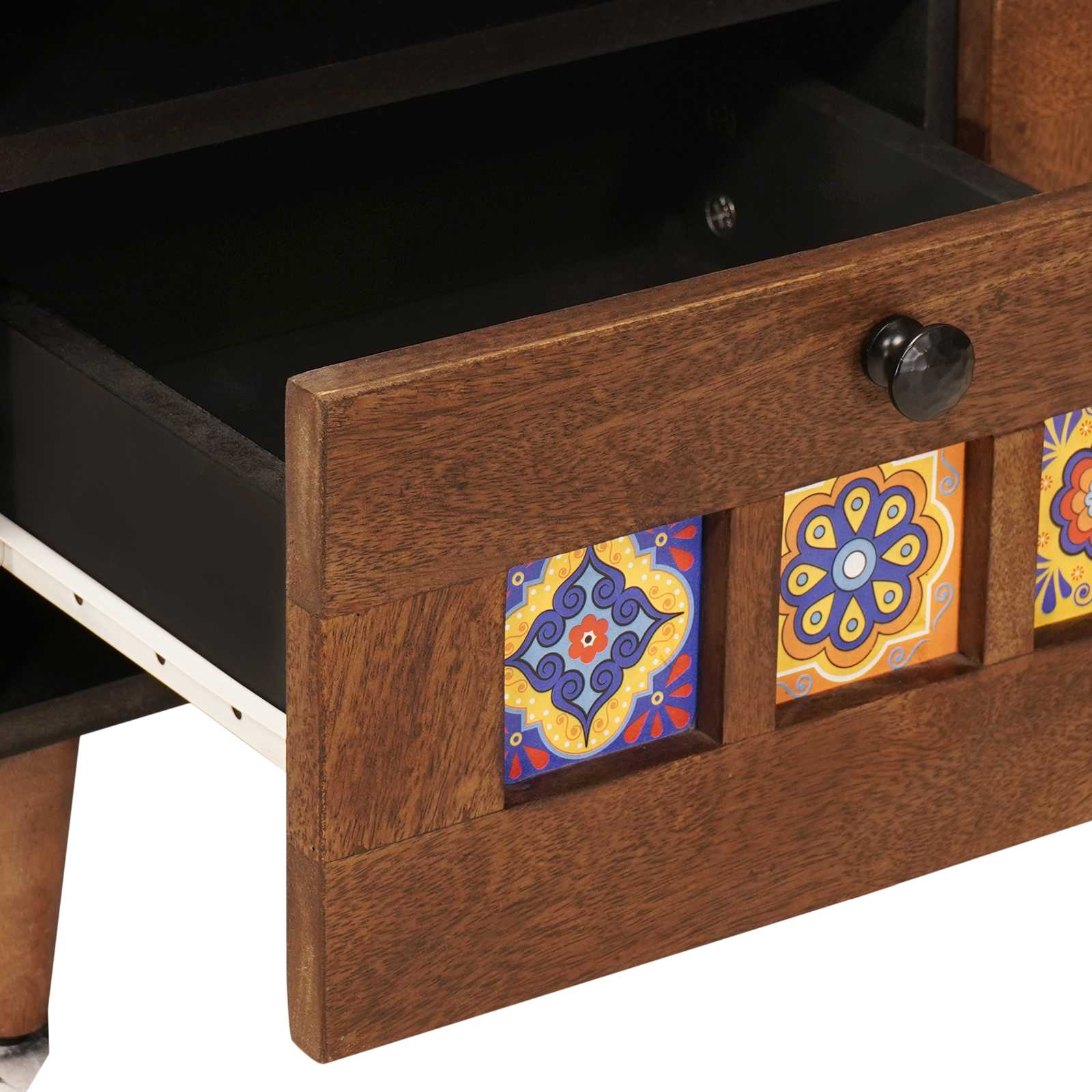 Masă de cafea Maro 80 x 54 x 40 cm Lemn de mango solid GartenMobel Dekor