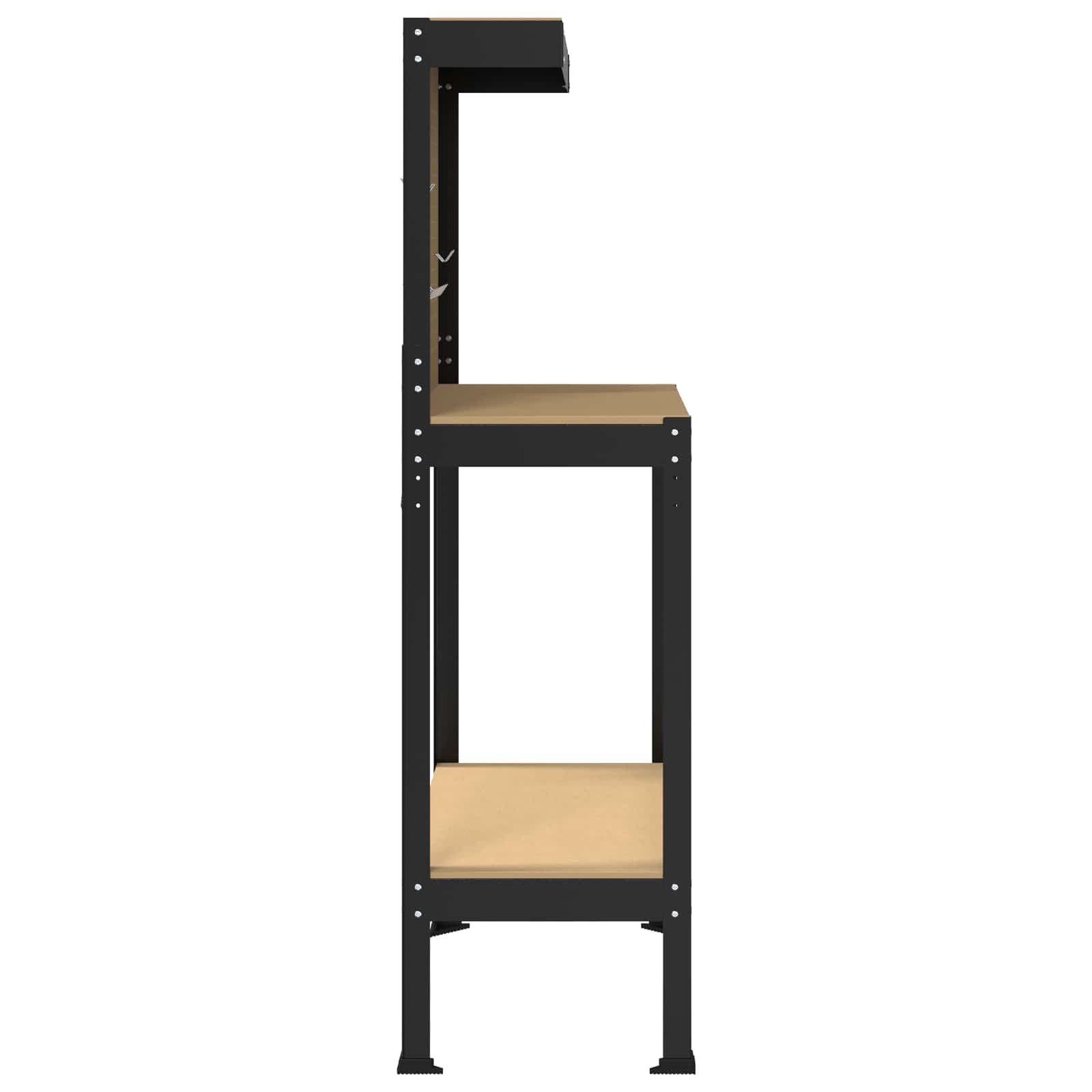 Bănci de lucru cu raft Negru 81 x 41 x 145 cm Lemn compozit GartenMobel Dekor