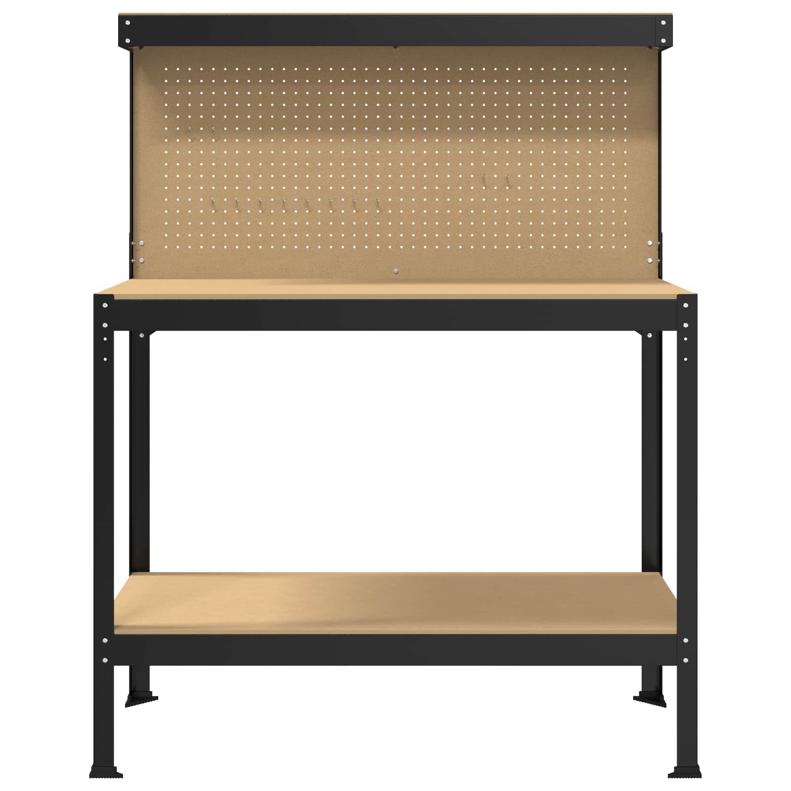 Bănci de lucru cu raft Negru 81 x 41 x 145 cm Lemn compozit GartenMobel Dekor