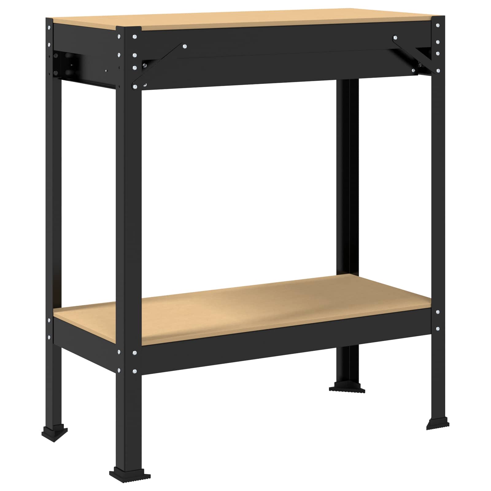 Bănci de lucru cu sertar Negru 81 x 41 x 145 cm Lemn compozit GartenMobel Dekor