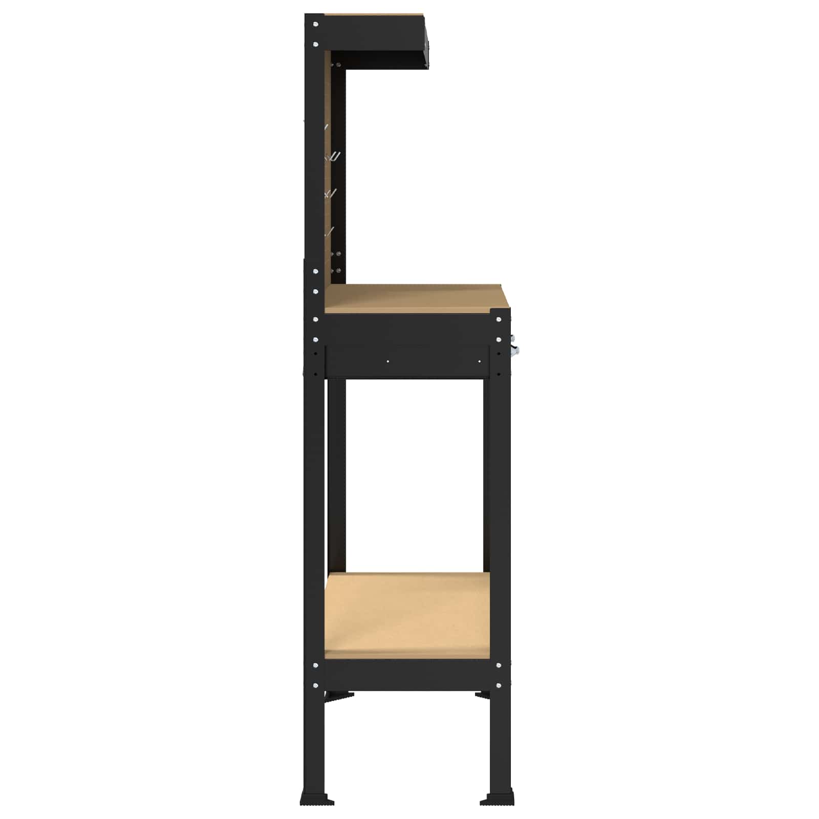 Bănci de lucru cu sertar Negru 81 x 41 x 145 cm Lemn compozit GartenMobel Dekor