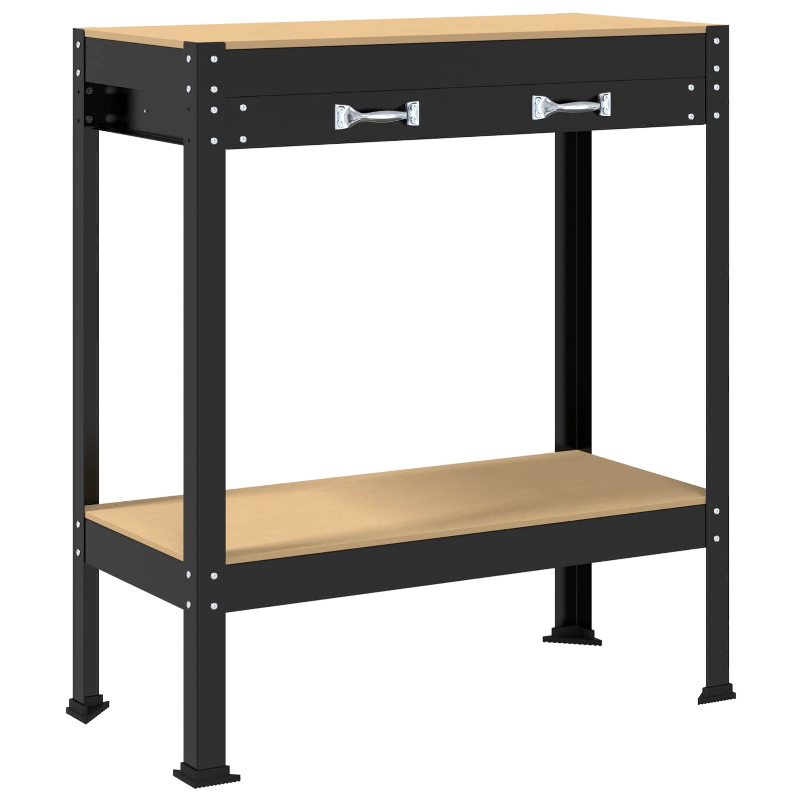 Bănci de lucru cu sertar Negru 81 x 41 x 145 cm Lemn compozit GartenMobel Dekor