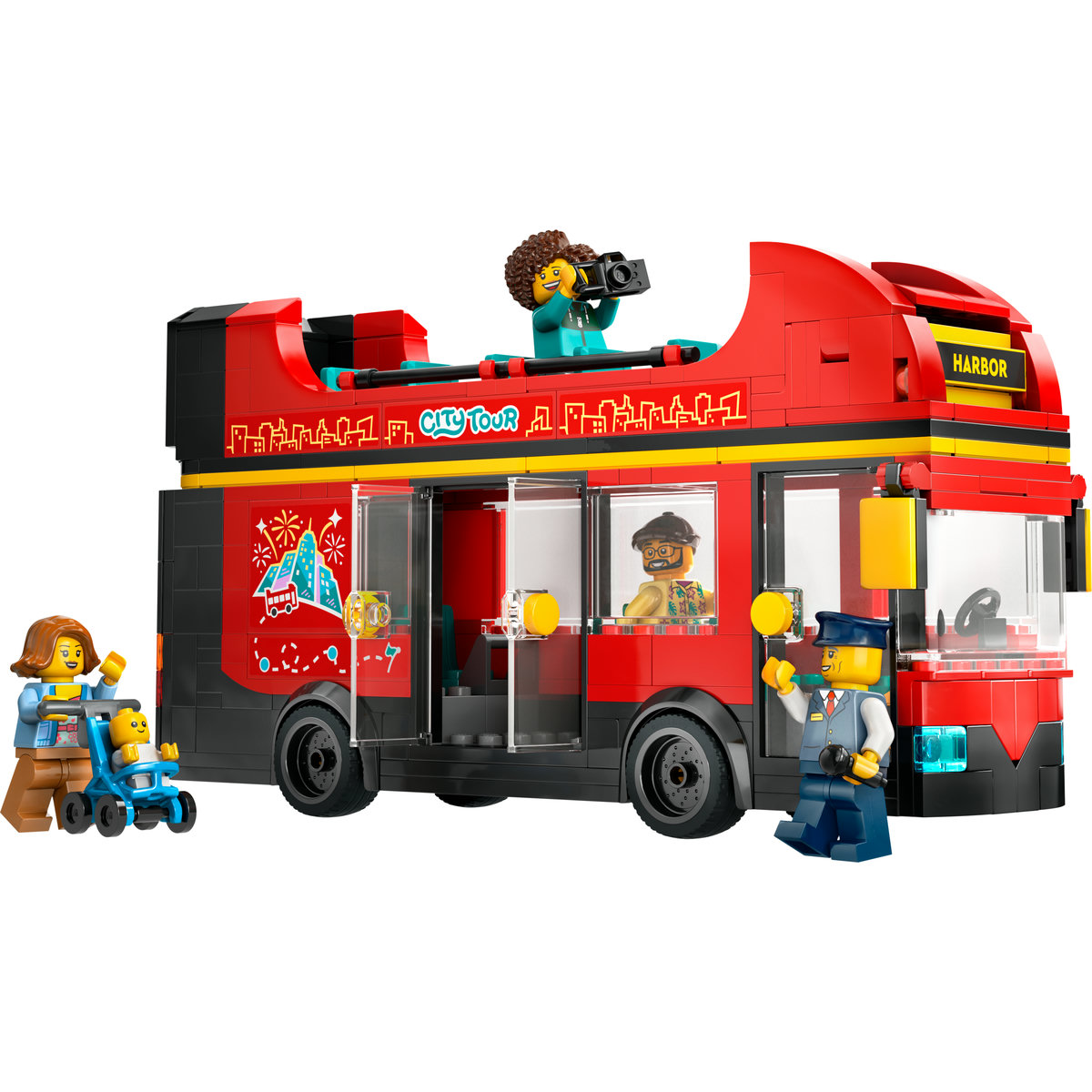 LEGO Autobuz turistic rosu cu etaj Quality Brand