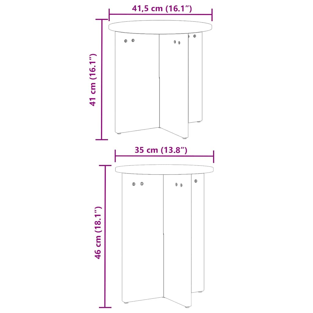Masă de cafea 2 pcs Alb GartenMobel Dekor